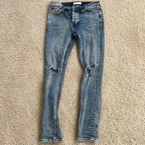 top man stretch skinny ripped jeans